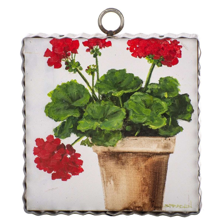 The Round Top Collection Wall Decor | Pot Of Geraniums Mini Gallery Art