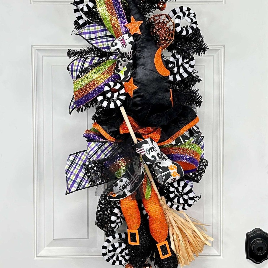 Craig Bachman Hanging Decor | Witch Hat, Legs, And Broom Decor Kit