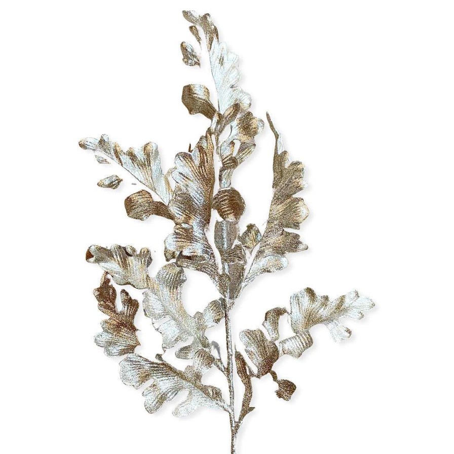 Direct Export Co. Floral Decor | Platinum Acanthus Leaf Spray