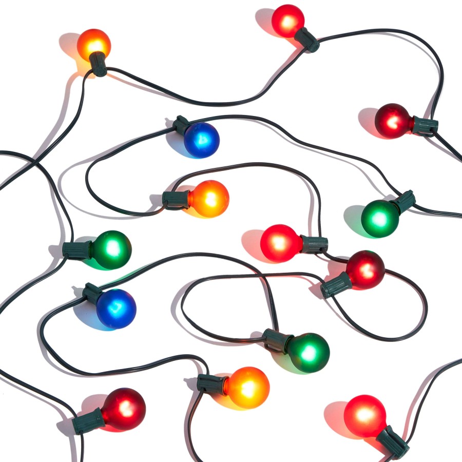 RAZ Lights | Connectable Matte Globe String Multicolored Lights, 14'