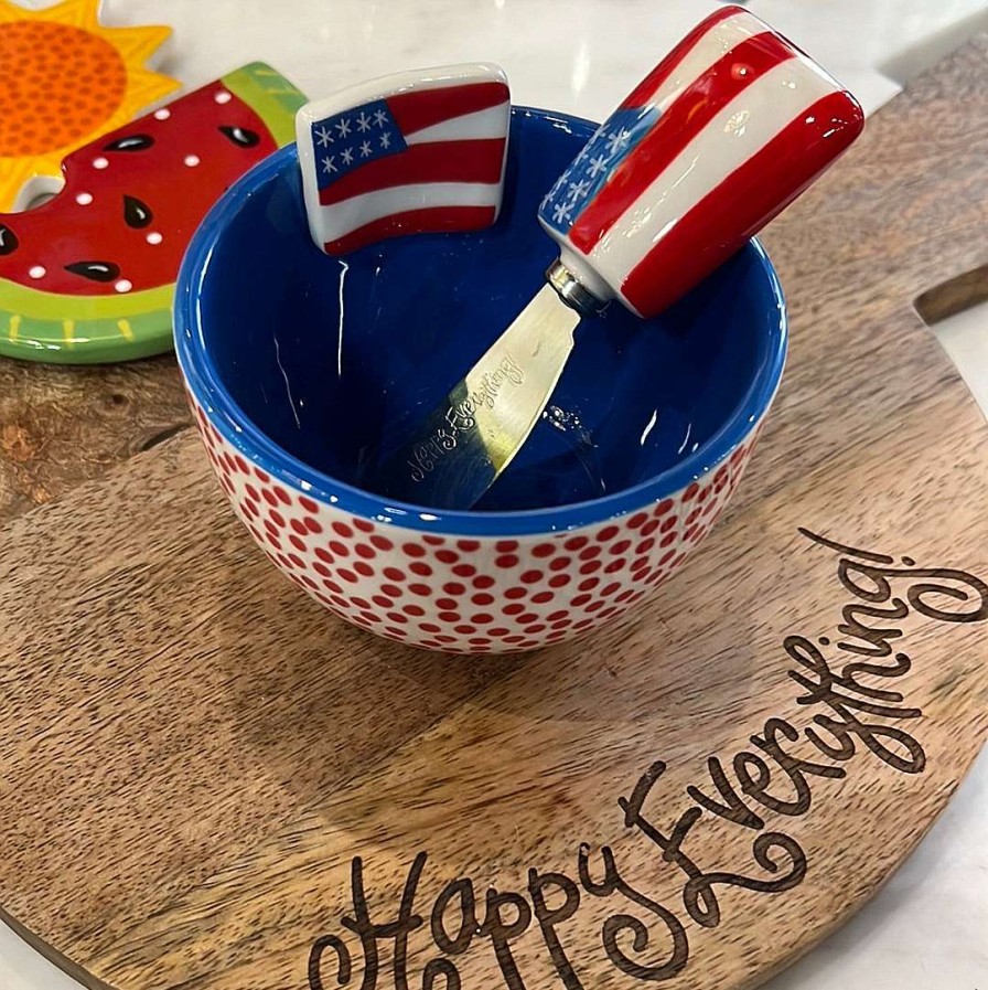 Coton Colors Kitchen & Dining | Flag Embellishment Appetizer Spreader By Happy Everything!