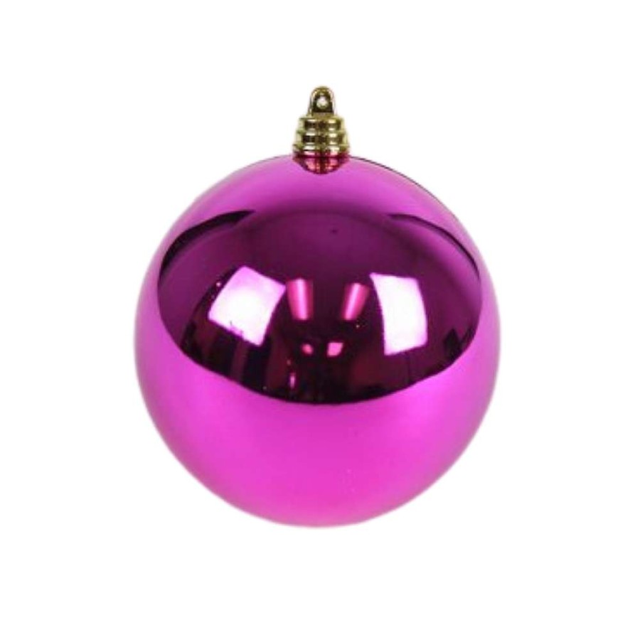 Farrisilk Ball Ornaments | Fuchsia Shiny Ball Ornament, 8"