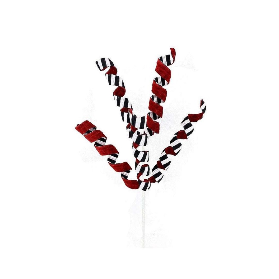 Liberty Floral Floral | Red And Striped Frizzy Curly Pick