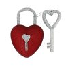 Liberty Floral Table Decor | Red Bling Heart Lock & Key