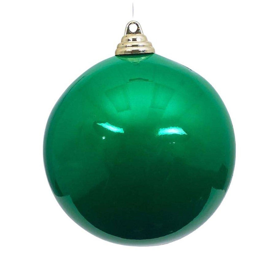 Farrisilk Mardi Gras | Emerald Green Candy Apple Ball Ornament, 8"