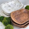 Forever Green Art Table Decor | Medium Carved Dough Bowl