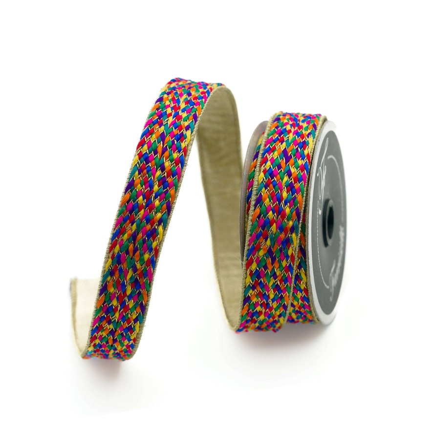 Farrisilk Ribbon | Multi Braided Mosaic Ribbon, 1" X 10Yd