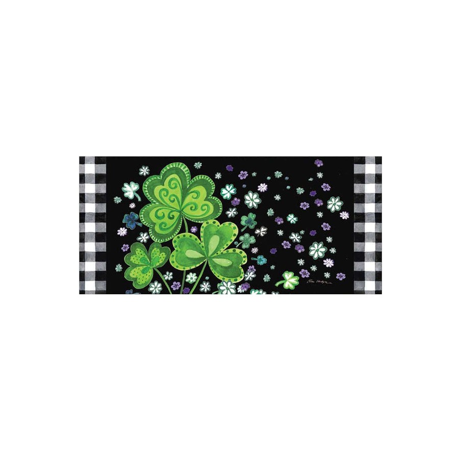 Evergreen St. Patrick'S Day | Shamrocks Buffalo Plaid Sassafras Mat Insert