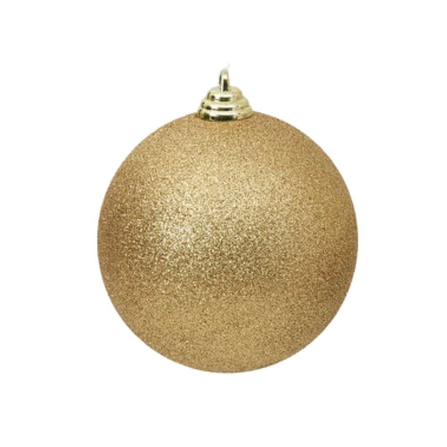 Farrisilk Ball Ornaments | Gold Glitter Ball Ornament, 8"