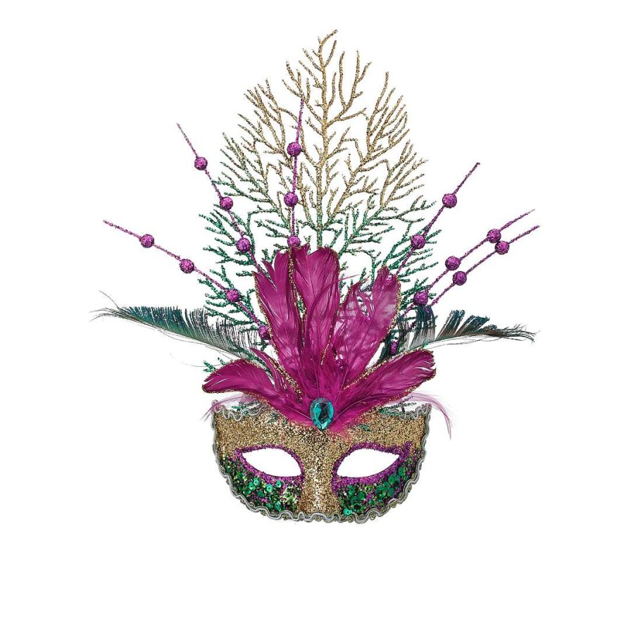 Regency Table Decor | Glitter With Feathers Mardi Gras Mask