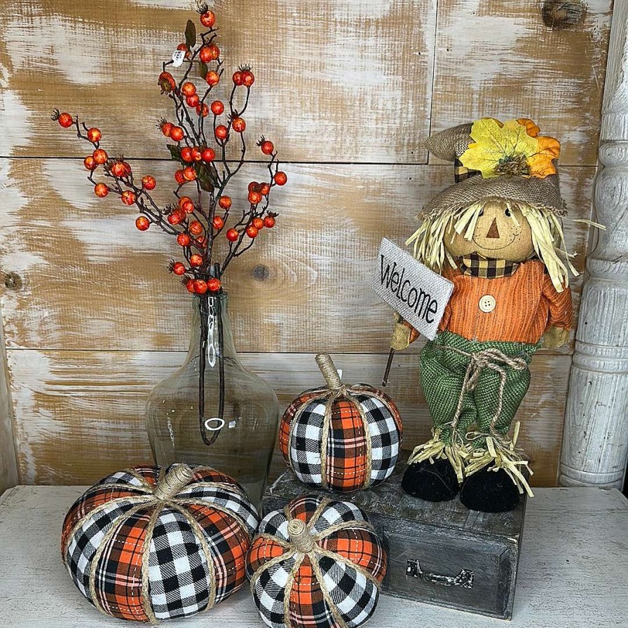 Liberty Floral Home Accents | Plaid Fabric Pumpkin