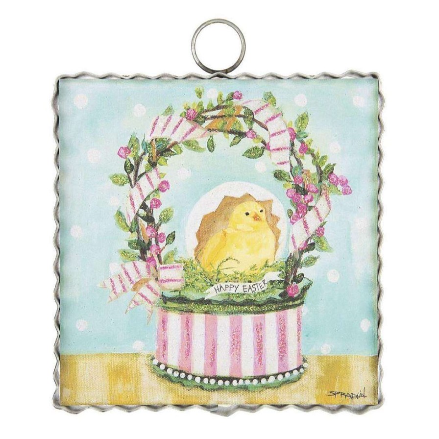 The Round Top Collection Wall Decor | Easter Chick Basket Mini Gallery Art