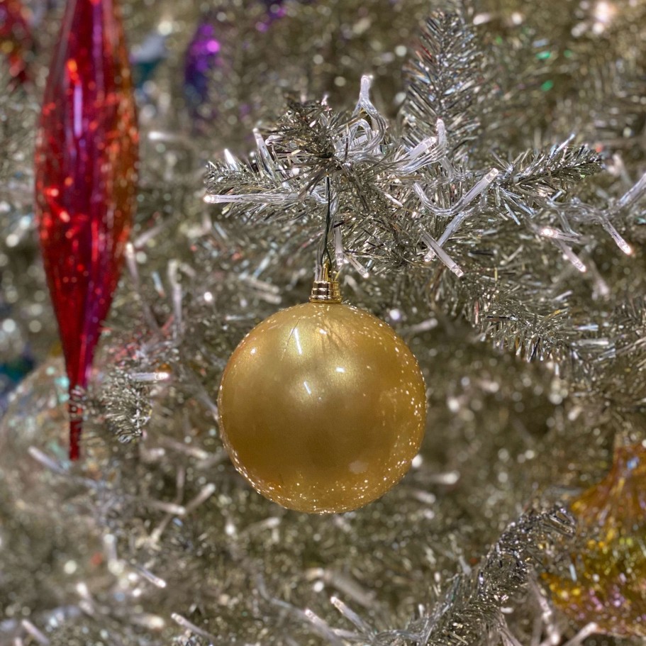 Farrisilk Mardi Gras | Gold Candy Apple Ball Ornament, 6"