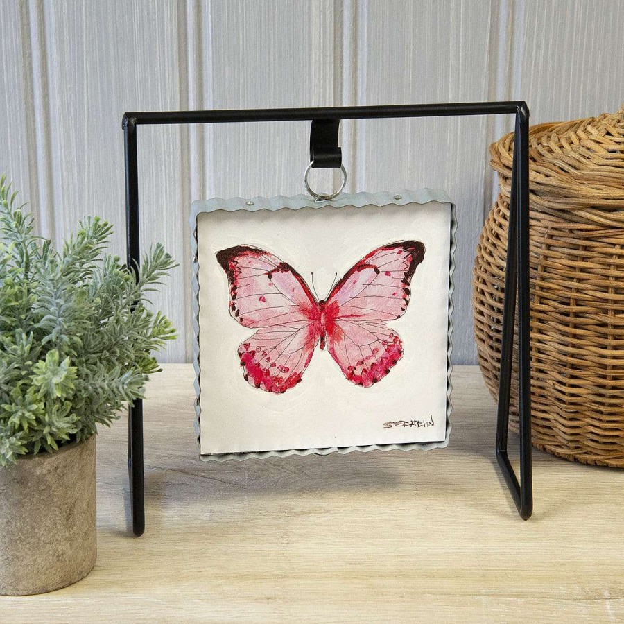 The Round Top Collection Table Decor | Pink Butterfly Mini Gallery Art