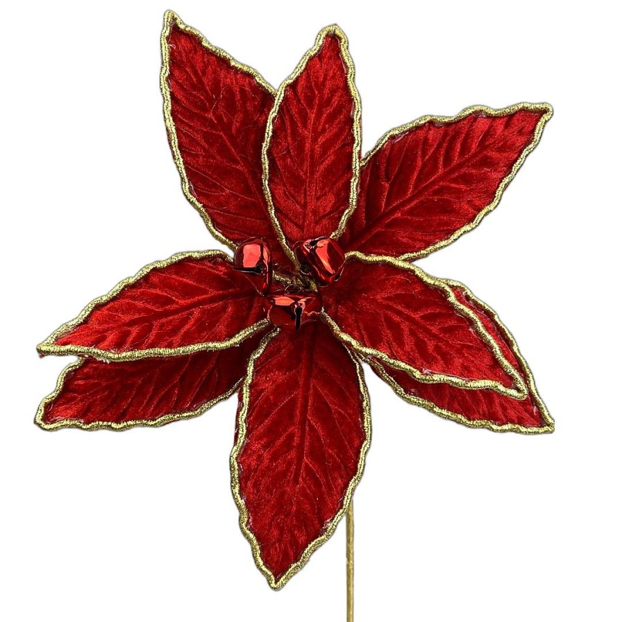 Liberty Floral Floral Decor | Red Poinsettia Pick