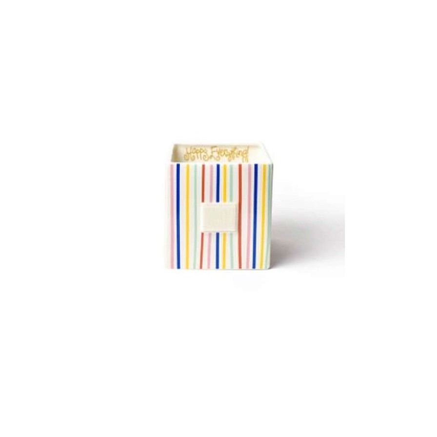 Happy Everything Decorative Containers | Happy Line Medium Nest Cube By Happy Everything!