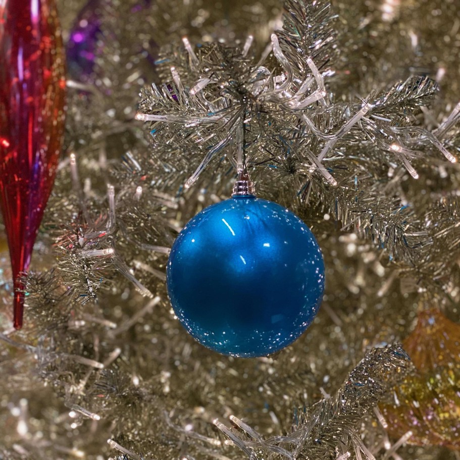 Farrisilk Ball Ornaments | Blue Candy Apple Ball Ornament, 4"