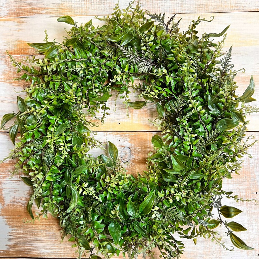 Liberty Floral Door Decor | Mixed Greens Wreath