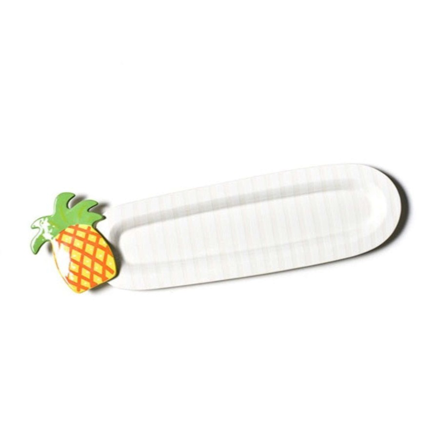 Happy Everything Celebrate Birthday | Skinny White Stripe Mini Oval Entertaining Platter By Happy Everything!