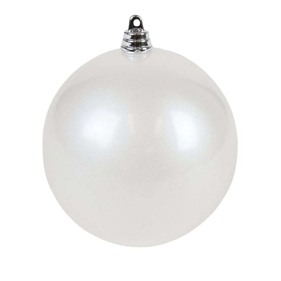 Farrisilk Ball Ornaments | White Candy Apple Ball Ornament, 8"