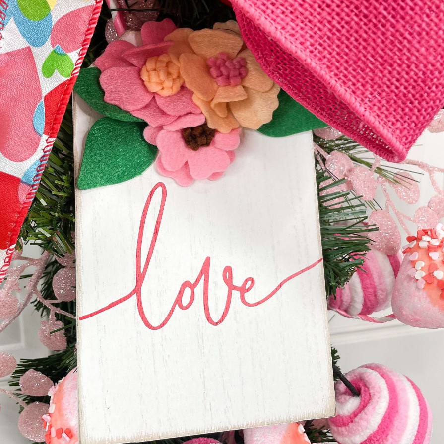 Direct Export Co. Signs | Felt Floral Love Sign