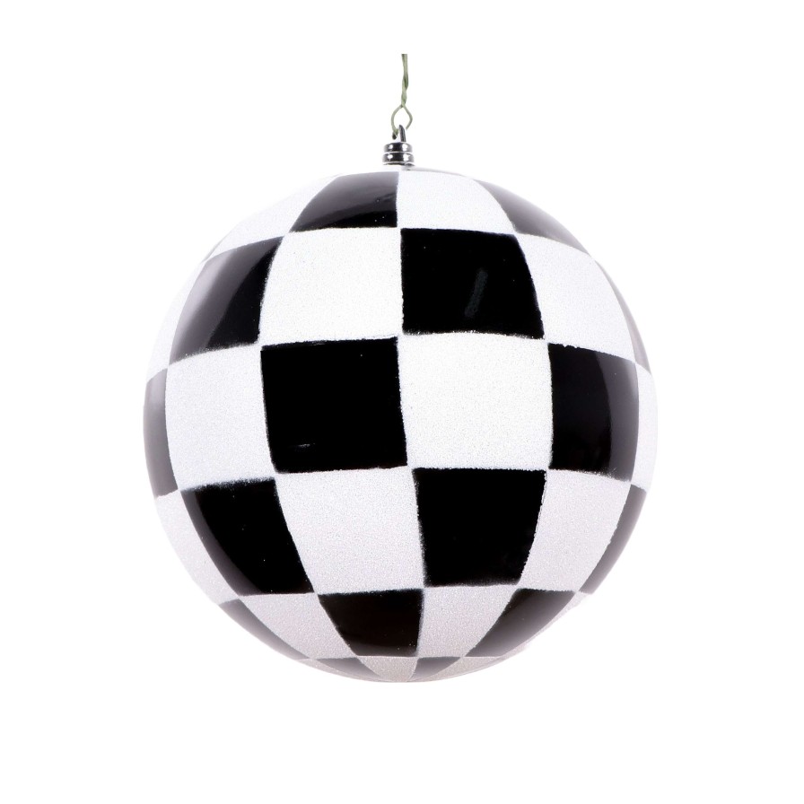 Farrisilk St. Patrick'S Day | Black And White Check Ornament, 3"