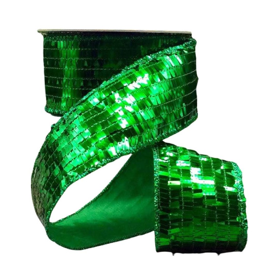 D. Stevens St. Patrick'S Day | Sequin La Garconne Emerald Green Ribbon, 2.5" X 10Yd