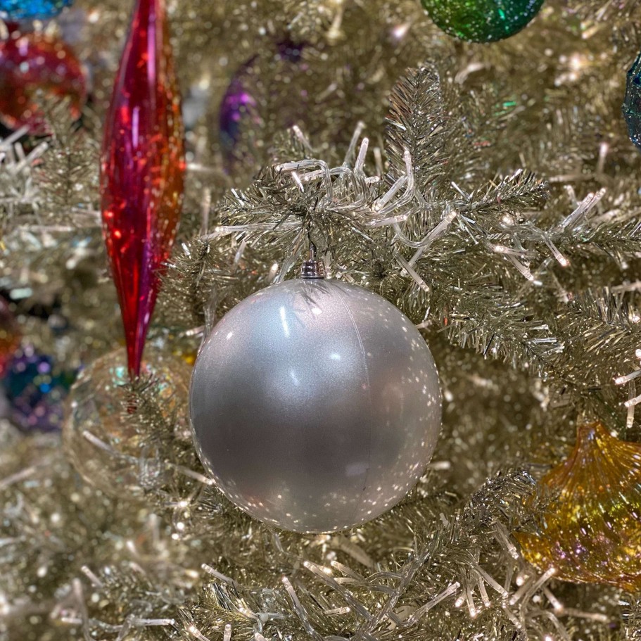 Farrisilk Ball Ornaments | Silver Candy Apple Ball Ornament, 6"