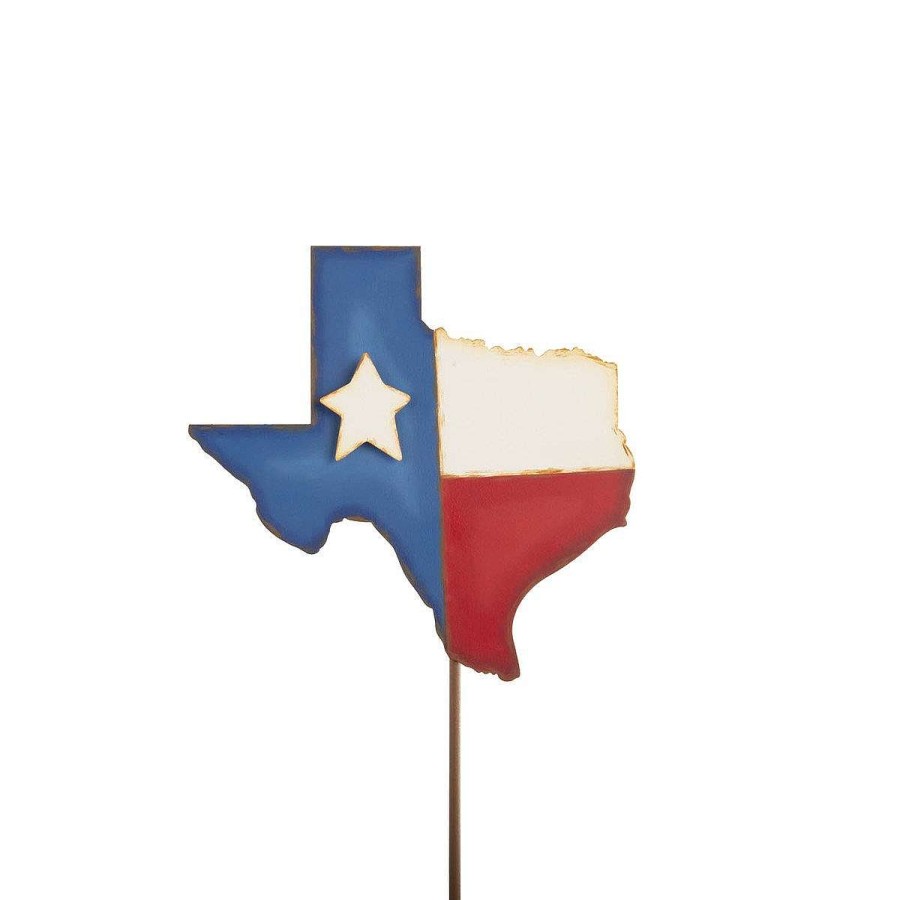 The Round Top Collection Pot Stakes | Texas Shaped Flag, Small