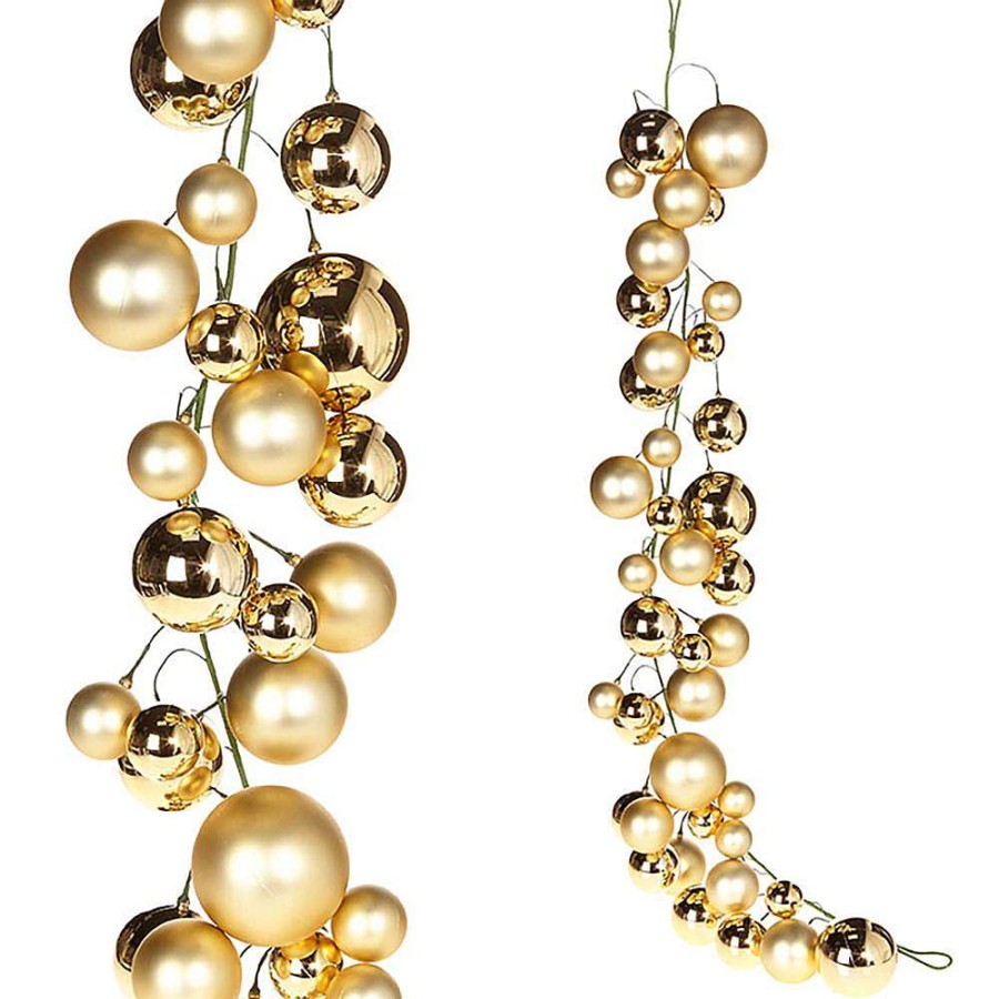 RAZ Garlands | Gold Ball Garland, 4'