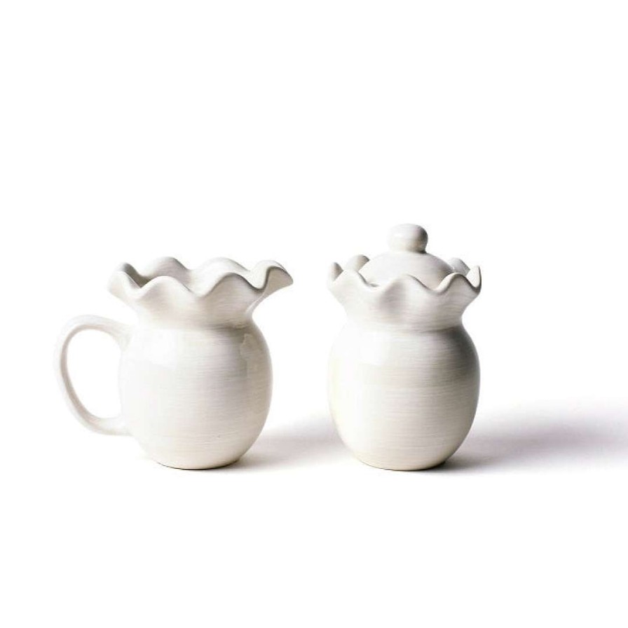 Coton Colors Kitchen & Dining | Signature Ruffle Cream And Sugar Set By Coton Colors