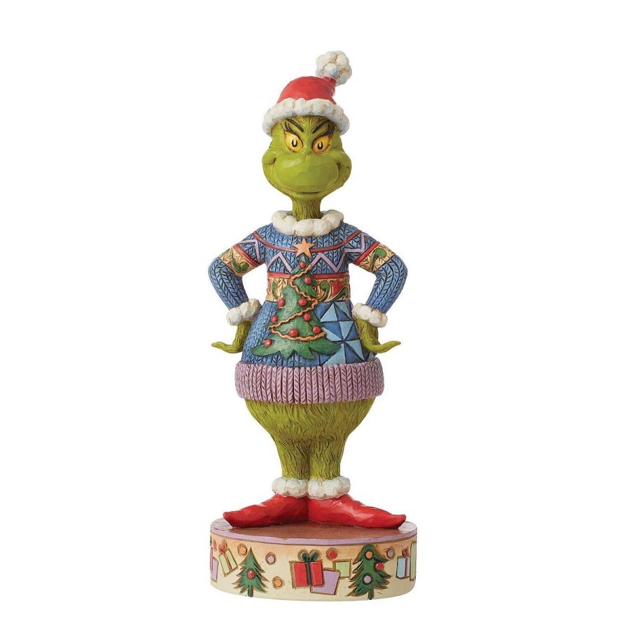 Department 56 Focal Points | Grinch Wearing Ugly Sweater Figurine, Dept. 56 Village