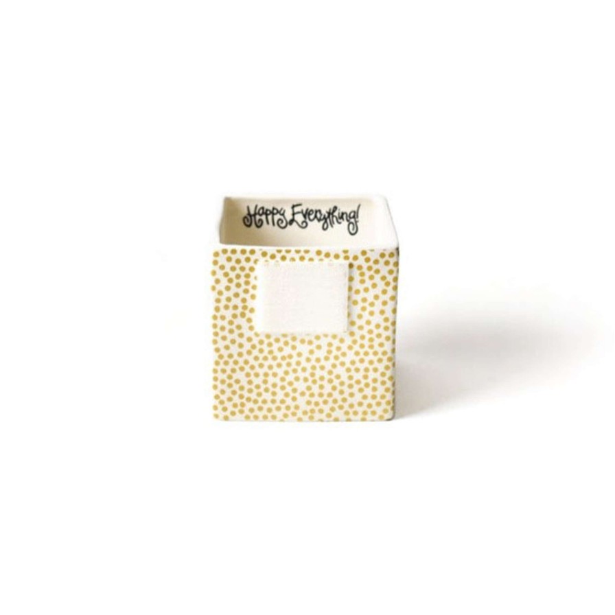 Happy Everything Decorative Containers | Gold Mini Dot Small Nesting Cube By Happy Everything!