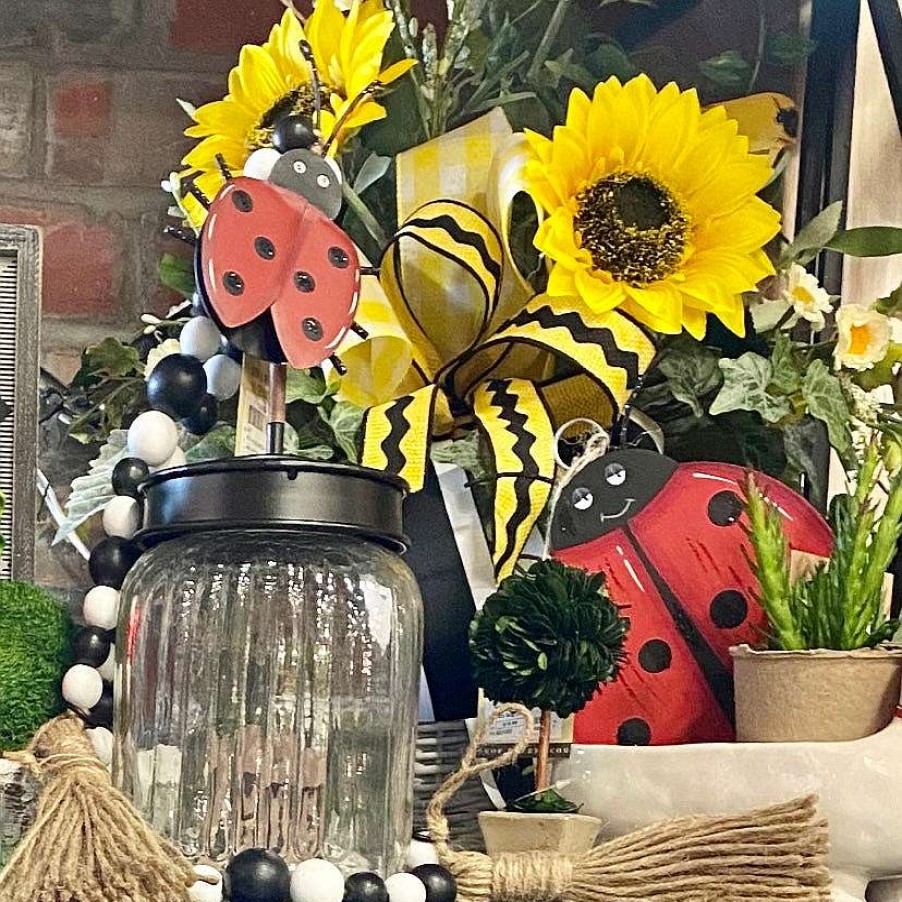 The Round Top Collection Table Decor | Lady Bug Finial