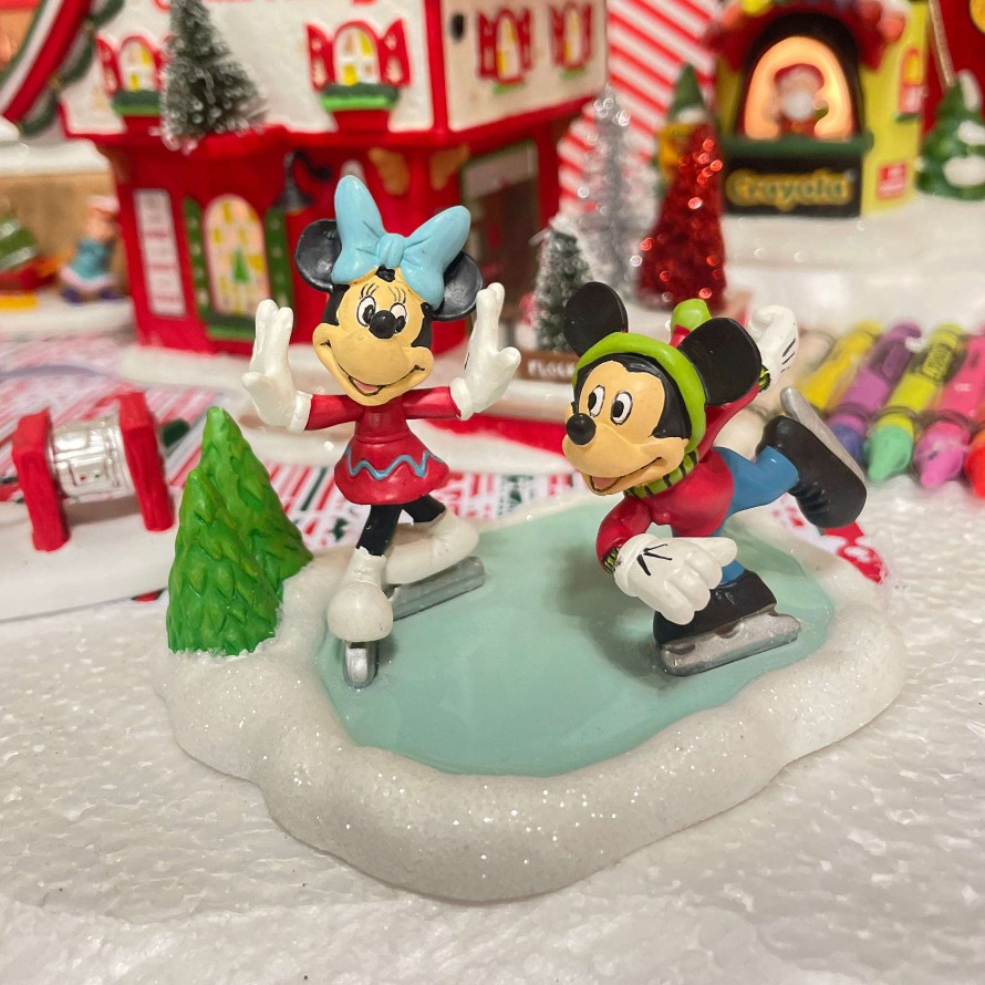 Department 56 Table Decor | Mickey & Minnie Go Skating, Dept. 56 Village