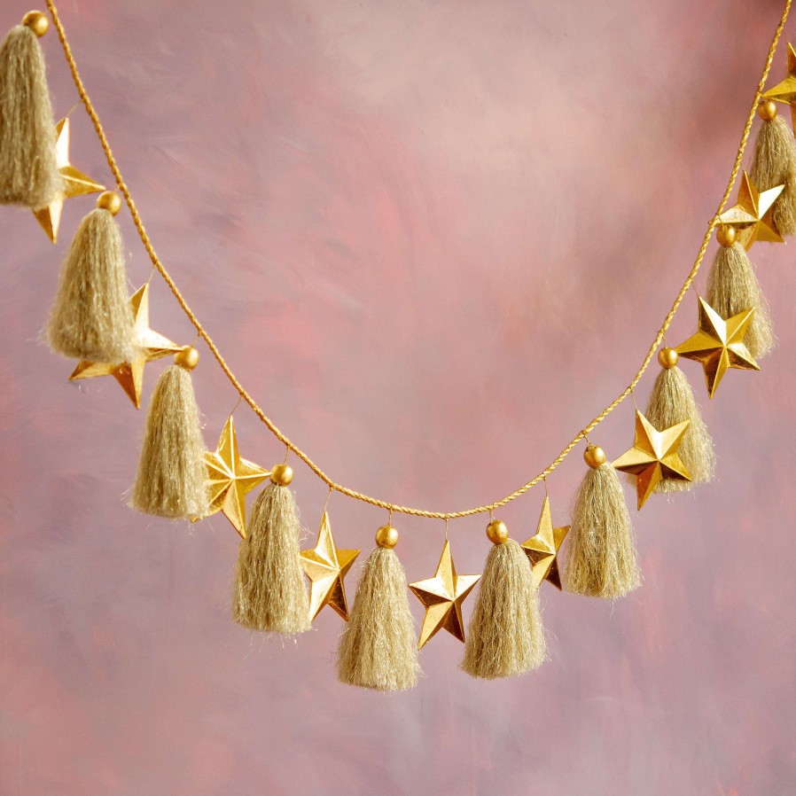 Glitterville Wall Decor | Gold Star Garland By Glitterville