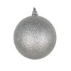 Farrisilk Ball Ornaments | Silver Glitter Ball Ornament, 4"