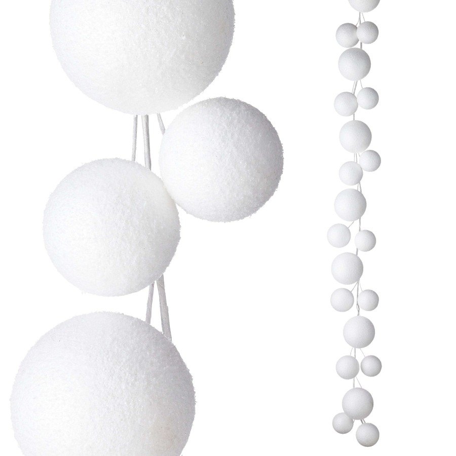 RAZ Garlands | Snowball Ball Garland, 5.5'