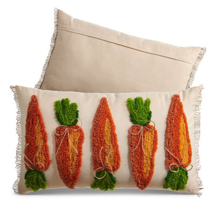 RAZ Pillows | Loop And Knot Carrot Lumbar Pillow