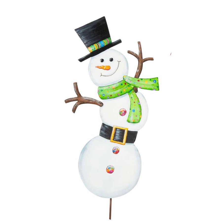 The Round Top Collection Pot Stakes | Merry & Bright Snowman