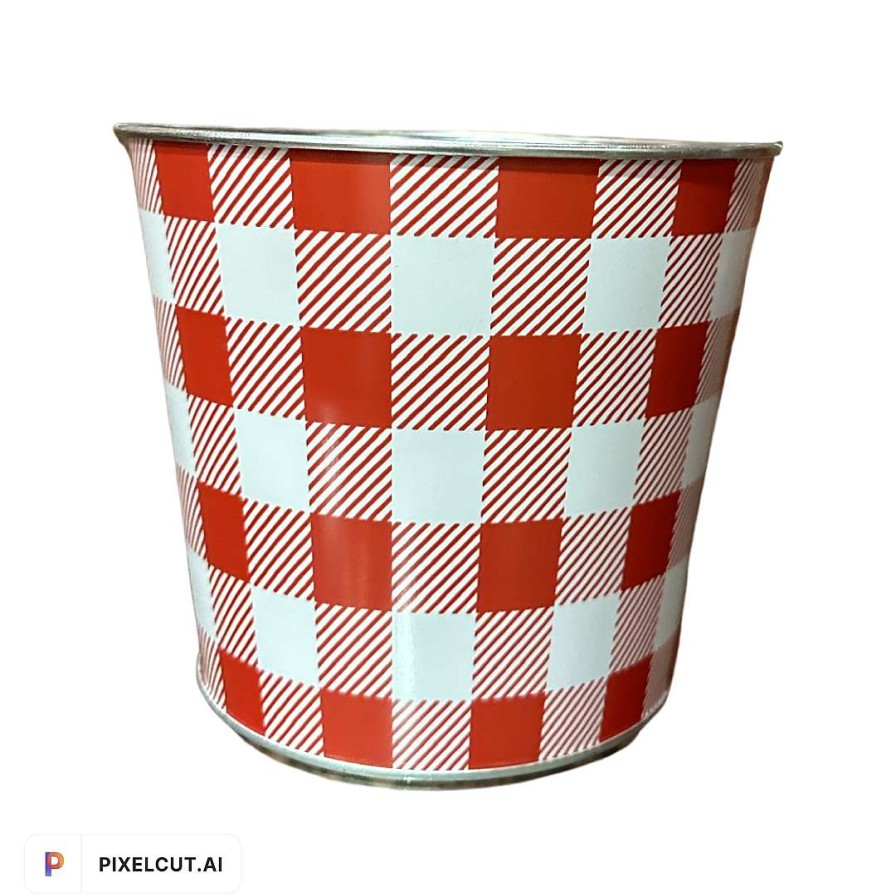 Craig Bachman Table Decor | Galvanized Check Pot Cover