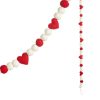 RAZ Table Decor | Pom And Heart Felt Garland, 6'