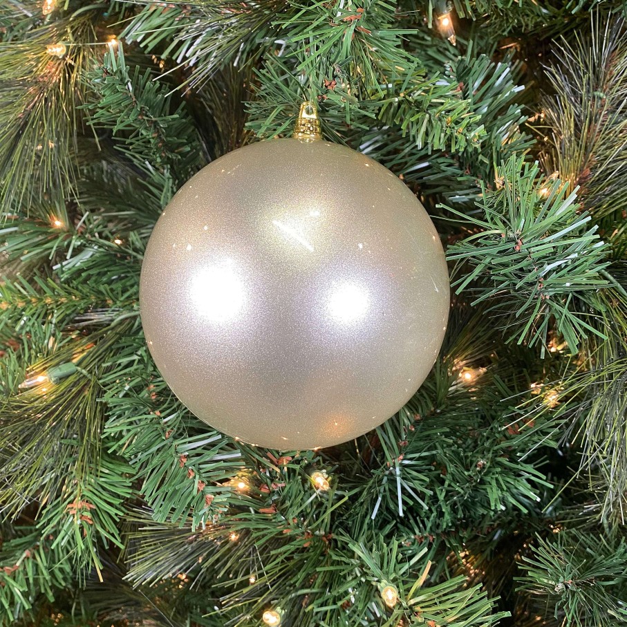 Farrisilk Ball Ornaments | White Candy Apple Ball Ornament, 6"