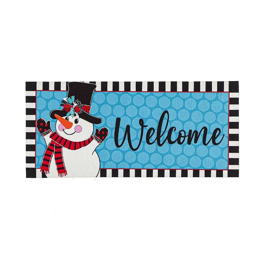 Evergreen Rugs & Mats | Patterned Snowman Sassafrass Switch Mat