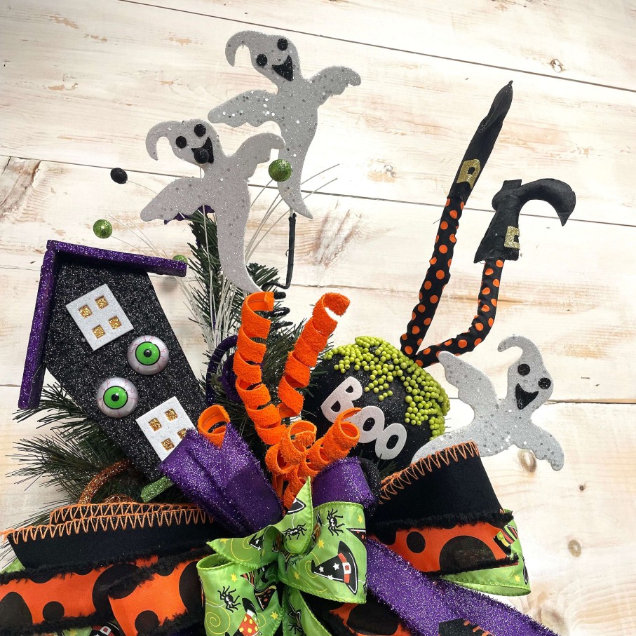 Liberty Floral Picks | Witch Legs In Boo Cauldron Pick