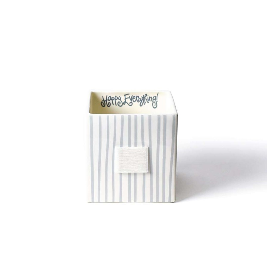 Happy Everything Diy Containers | Stone Mini Stripe Medium Nesting Cube By Happy Everything!