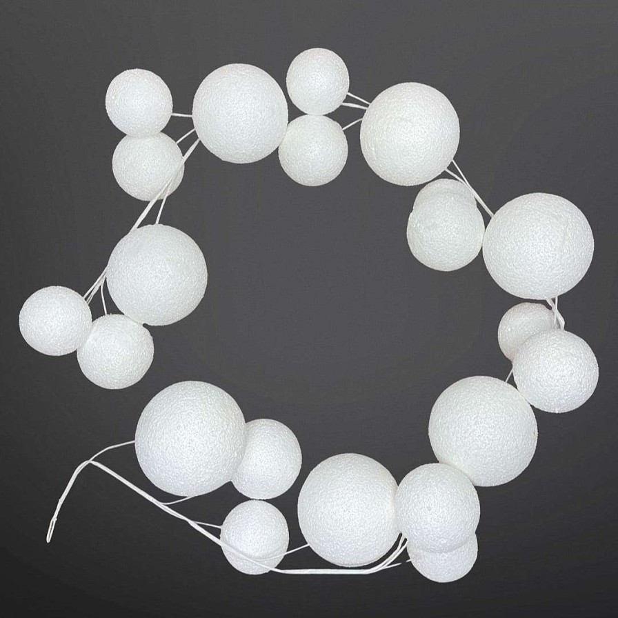 RAZ Garlands | Snowball Ball Garland, 5.5'