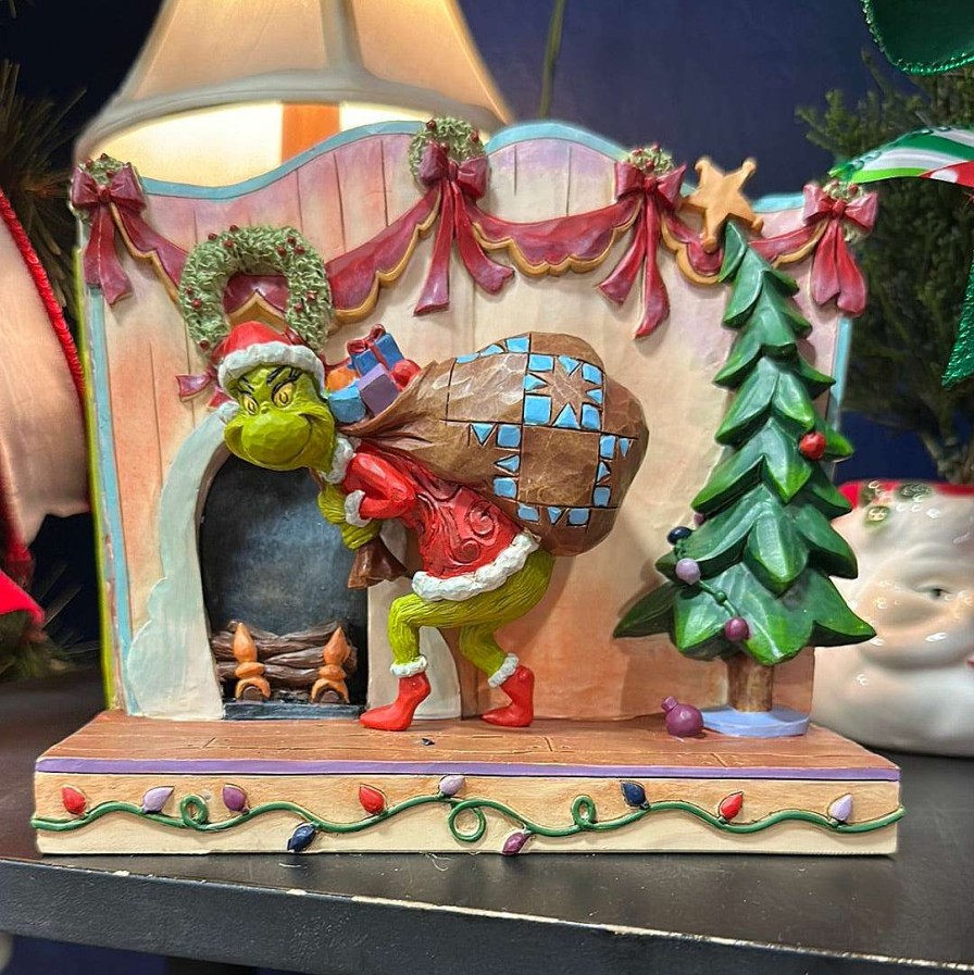 Department 56 Home Accents | Sneaky Grinch Stealing Presents Story, Dept. 56 Village