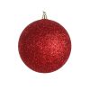 Farrisilk Ball Ornaments | Red Glitter Ball Ornament, 4"