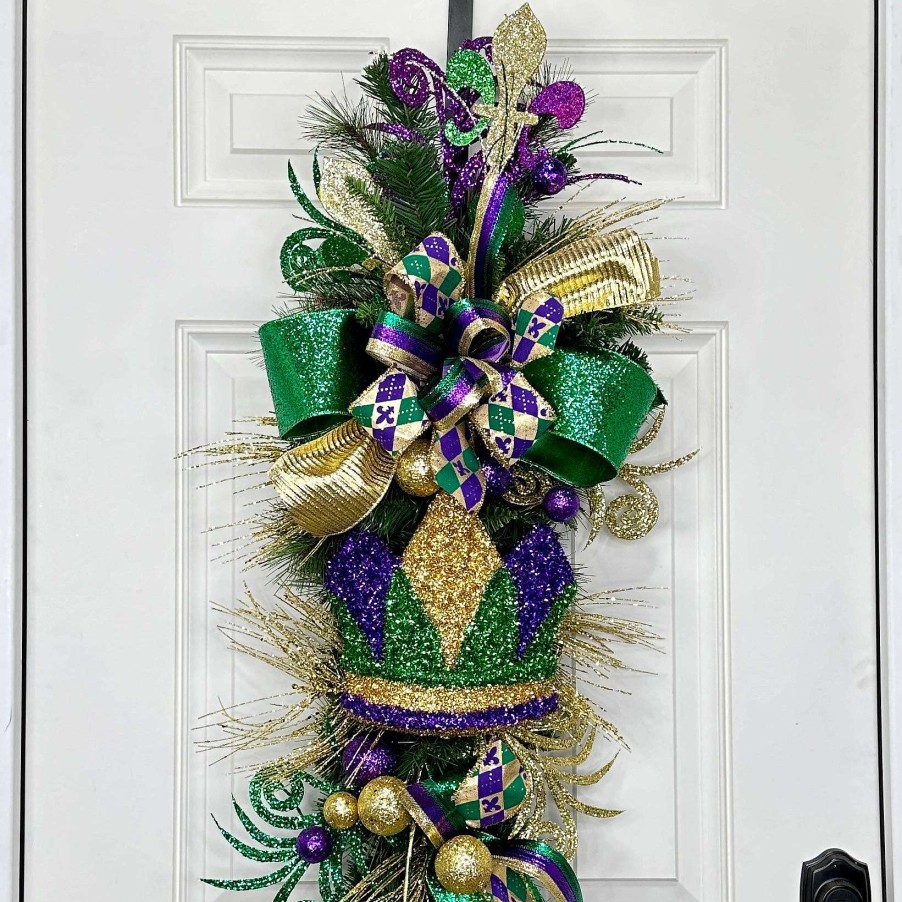 Regency Floral | Glitter Fleur De Lis Spray